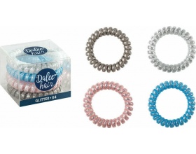 Medisei Dalee Hair Spiral Glitter Σπιράλ Λαστιχάκια Μαλλιών, 4τμχ