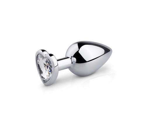 EasyToys Metal Butt Plug No 7 Silver/Clear Πρωκτική Μεταλλική Σφήνα με Κρύσταλλο Καρδιά 8.3cm, 1τμχ EasyToys Metal Butt Plug No 7 Silver/Clear Πρωκτική Μεταλλική Σφήνα με Κρύσταλλο Καρδιά 8.3cm, 1τμχ