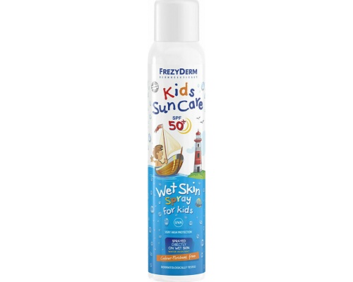 Frezyderm Kids Sun Care Wet Skin Spray SPF50+ Παιδικό Αντηλιακό Σπρέι, 200ml  Frezyderm Kids Sun Care Wet Skin Spray SPF50+ Παιδικό Αντηλιακό Σπρέι, 200ml