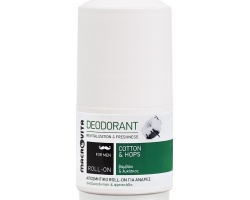 Macrovita Deodorant Roll-On for Men Cotton & Hops Ανδρικό Αποσμητικό για Αναζωογόνηση & Φρεσκάδα, 50ml Macrovita Deodorant Roll-On for Men Cotton & Hops Ανδρικό Αποσμητικό για Αναζωογόνηση & Φρεσκάδα, 50ml