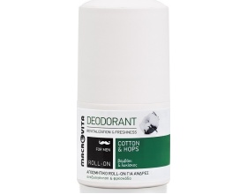 Macrovita Deodorant Roll-On for Men Cotton & Hops Ανδρικό Αποσμητικό για Αναζωογόνηση & Φρεσκάδα, 50ml
