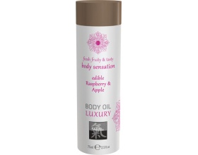 Shiatsu Luxury Body Oil Edible Raspberry & Apple Λάδι Μασάζ με Άρωμα Βατόμουρο & Μήλο, 75ml
