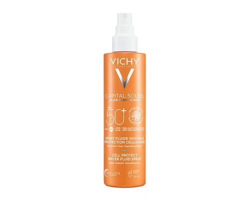 Vichy Capital Soleil Cell Protect Water Fluid Spray SPF50 Αντηλιακό Σπρέι Πολλαπλής Χρήσης, 200ml Vichy Capital Soleil Cell Protect Water Fluid Spray SPF50 Αντηλιακό Σπρέι Πολλαπλής Χρήσης, 200ml