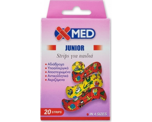 Medisei X-Med Junior Strips Παιδικά Επιθέματα Πληγών, 20τμχ Medisei X-Med Junior Strips Παιδικά Επιθέματα Πληγών, 20τμχ