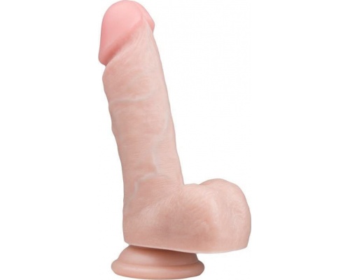 EasyToys Realistic Dildo Φλεβικός Δονητής με Βεντούζα σε Χρώμα Μπεζ 17.5cm, 1τμχ