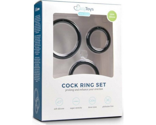 EasyToys Cock Ring Set Σετ Δαχτυλίδια Πέους σε Χρώμα Μαύρο, 1τμχ EasyToys Cock Ring Set Σετ Δαχτυλίδια Πέους σε Χρώμα Μαύρο, 1τμχ
