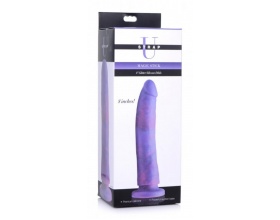 Strap U Magic Stick Glitter Silicone Dildo Δονητής με Βεντούζα σε Χρώμα Μωβ με Χρυσόσκονη 20cm, 1τμχ