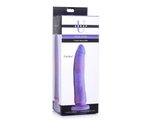 Strap U Magic Stick Glitter Silicone Dildo Δονητής με Βεντούζα σε Χρώμα Μωβ με Χρυσόσκονη 20cm, 1τμχ Strap U Magic Stick Glitter Silicone Dildo Δονητής με Βεντούζα σε Χρώμα Μωβ με Χρυσόσκονη 20cm, 1τμχ