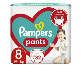 Pampers Pants, Μέγεθος 8 (Jumbo) 19+ kg, 32 Πάνες. Pampers Pants, Μέγεθος 8 (Jumbo) 19+ kg, 32 Πάνες.