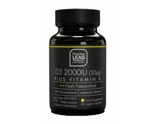 Pharmalead D3 2000IU Plus Vitamin K Συμπλήρωμα Διατροφής για Ενίσχυση του Ανοσοποιητικού & την Υγεία των Οστών, 60 κάψουλες Pharmalead D3 2000IU Plus Vitamin K Συμπλήρωμα Διατροφής για Ενίσχυση του Ανοσοποιητικού & την Υγεία των Οστών, 60 κάψουλες