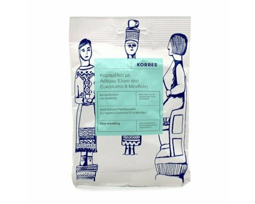Korres Herb Balsam Pastilles Καραμέλες με Αιθέριο Έλαιο από Ευκάλυπτο & Μενθόλη, 60gr Korres Herb Balsam Pastilles Καραμέλες με Αιθέριο Έλαιο από Ευκάλυπτο & Μενθόλη, 60gr