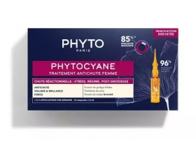 Phyto Phytocyane Anti-Hair Loss Treatment For Women Θεραπεία Κατά της Αντιδραστικής Γυναικείας Τριχόπτωσης, 12x5ml