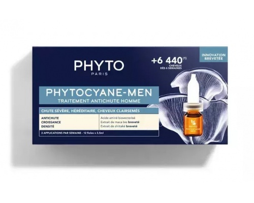 Phyto Phytocyane Men Anti-Hair Loss Treatment Θεραπεία Κατά της Ανδρικής Τριχόπτωσης, 12x3.5ml Phyto Phytocyane Men Anti-Hair Loss Treatment Θεραπεία Κατά της Ανδρικής Τριχόπτωσης, 12x3.5ml
