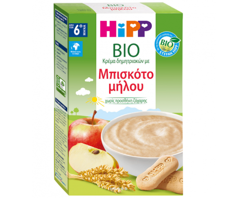 Hipp Bio, Κρέμα Δημητριακών με Μπισκότο Μήλου από τον 6ο μήνα, 250gr.