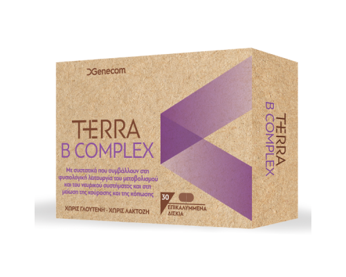Genecom Terra B Complex Συμπλήρωμα Διατροφής για την Υποστήριξη του Νευρικού Συστήματος, 30 ταμπλέτες Genecom Terra B Complex Συμπλήρωμα Διατροφής για την Υποστήριξη του Νευρικού Συστήματος, 30 ταμπλέτες