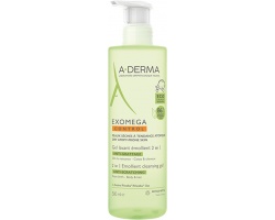 A-Derma Exomega Control Emollient 2in1 Cleansing Gel Μαλακτικό Τζελ Καθαρισμού για Ατοπικό-Ξηρό Δέρμα, 500ml A-Derma Exomega Control Emollient 2in1 Cleansing Gel Μαλακτικό Τζελ Καθαρισμού για Ατοπικό-Ξηρό Δέρμα, 500ml