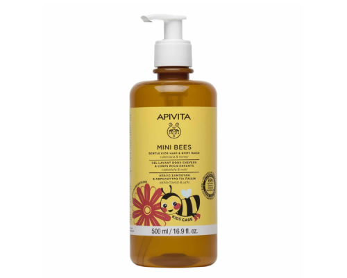 Apivita Mini Bees Gentle Kids Hair & Body Wash Παιδικό Αφρόλουτρο & Σαμπουάν με Καλέντουλα & Μέλι, 500ml Apivita Mini Bees Gentle Kids Hair & Body Wash Παιδικό Αφρόλουτρο & Σαμπουάν με Καλέντουλα & Μέλι, 500ml