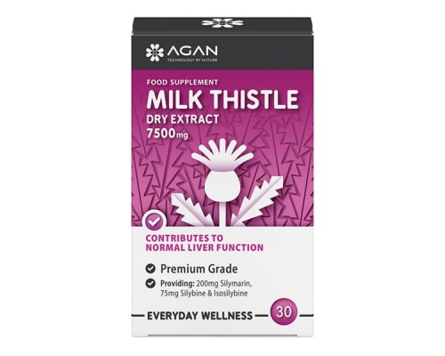Agan Milk Thistle 7500mg Συμπλήρωμα Διατροφής με Εκχύλισμα Γαϊδουράγκαθου, 30 φυτικές κάψουλες Agan Milk Thistle 7500mg Συμπλήρωμα Διατροφής με Εκχύλισμα Γαϊδουράγκαθου, 30 φυτικές κάψουλες