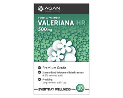 Agan Valeriana Hr 500mg Συμπλήρωμα Διατροφής με Εκχύλισμα Βαλεριάνας, 30 φυτικές κάψουλες Agan Valeriana Hr 500mg Συμπλήρωμα Διατροφής με Εκχύλισμα Βαλεριάνας, 30 φυτικές κάψουλες
