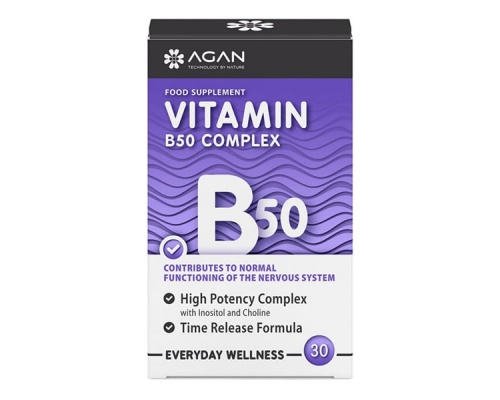 Agan Vitamin B50 Complex Συμπλήρωμα Διατροφής Σύμπλεγμα Βιταμινών Β, 30 ταμπλέτες Agan Vitamin B50 Complex Συμπλήρωμα Διατροφής Σύμπλεγμα Βιταμινών Β, 30 ταμπλέτες