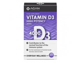 Agan Vitamin D3 High Potency 4000iu Συμπλήρωμα Διατροφής με Βιταμίνη D, 30 ταμπλέτες