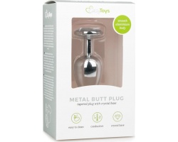 EasyToys Metal Butt Plug No 1 Silver Clear Πρωκτική Μεταλλική Σφήνα με Κρύσταλλο 7.2cm, 1τμχ EasyToys Metal Butt Plug No 1 Silver Clear Πρωκτική Μεταλλική Σφήνα με Κρύσταλλο 7.2cm, 1τμχ