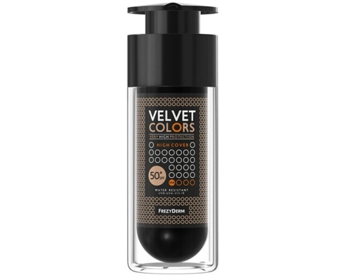 Frezyderm Velvet Colors High Cover SPF50+ Καλυπτικό Make-Up με Αντηλιακή Προστασία, 30ml Frezyderm Velvet Colors High Cover SPF50+ Καλυπτικό Make-Up με Αντηλιακή Προστασία, 30ml