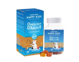 John Noa Happy Kids Omega 3/6/9 D3 Plus Vit.E Παιδικό Συμπλήρωμα Διατροφής, 90 ζελεδάκια