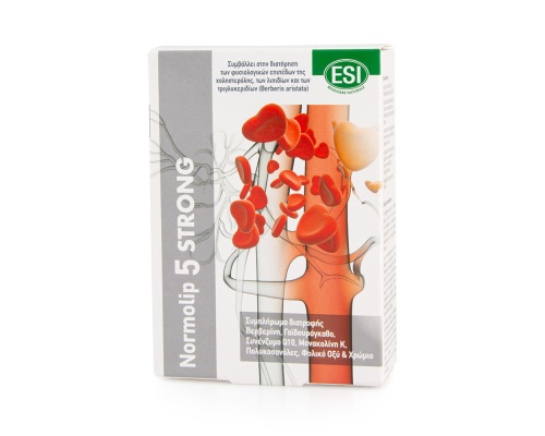 Esi Normolip 5 Strong Συμπλήρωμα Διατροφής για Φυσιολογικά Επίπεδα Χοληστερόλης 24 δισκία  Esi Normolip 5 Strong Συμπλήρωμα Διατροφής για Φυσιολογικά Επίπεδα Χοληστερόλης 24 δισκία