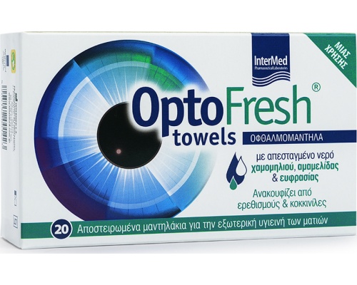 Intermed OptoFresh Towels Αποστειρωμένα Οφθαλμικά Μαντηλάκια, 20τμχ