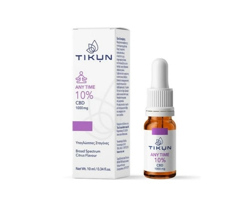 Tikun CBD Any Time 10% Υπογλώσσιες Σταγόνες Ελαίου Κάνναβης, 10ml Tikun CBD Any Time 10% Υπογλώσσιες Σταγόνες Ελαίου Κάνναβης, 10ml
