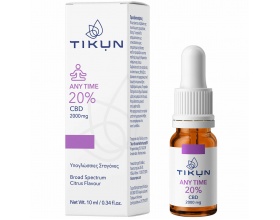 Tikun CBD Any Time 20% Υπογλώσσιες Σταγόνες Ελαίου Κάνναβης, 10ml