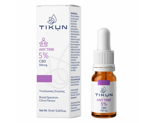 Tikun CBD Any Time 5% Υπογλώσσιες Σταγόνες Ελαίου Κάνναβης, 10ml Tikun CBD Any Time 5% Υπογλώσσιες Σταγόνες Ελαίου Κάνναβης, 10ml