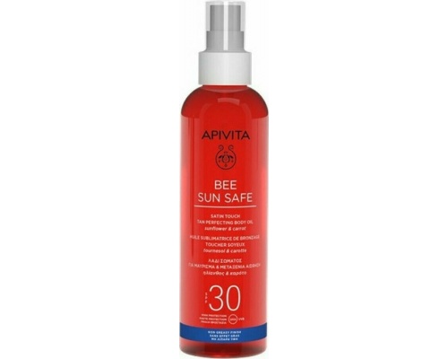 Apivita Bee Sun Safe Satin Touch The Perfecting Body Oil SPF30 Λάδι Σώματος για Μαύρισμα, 200ml Apivita Bee Sun Safe Satin Touch The Perfecting Body Oil SPF30 Λάδι Σώματος για Μαύρισμα, 200ml