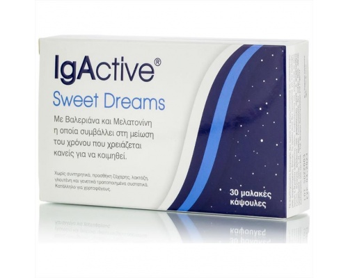 Novapharm IgActive Sweet Dreams Συμπλήρωμα Διατροφής για Εύκολο Ύπνο, 30 μαλακές κάψουλες Novapharm IgActive Sweet Dreams Συμπλήρωμα Διατροφής για Εύκολο Ύπνο, 30 μαλακές κάψουλες