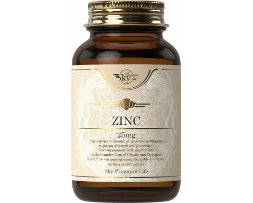 Sky Premium Life Zinc 25mg Συμπλήρωμα Διατροφής με Ψευδάργυρο, 60 δισκία Sky Premium Life Zinc 25mg Συμπλήρωμα Διατροφής με Ψευδάργυρο, 60 δισκία