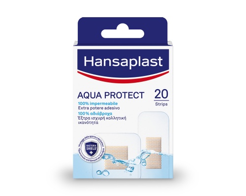 Hansaplast Aqua Protect, Επιθέματα 100% αδιάβροχα & διάφανα με έξτρα ισχυρή κολλητική ικανότητα, 20 τμχ  Hansaplast Aqua Protect, Επιθέματα 100% αδιάβροχα & διάφανα με έξτρα ισχυρή κολλητική ικανότητα, 20 τμχ