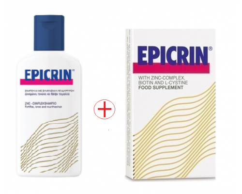 Epicrin Promo Σαμπουάν 200ml & Συμπλήρωμα Διατροφής Κατά της Τριχόπτωσης 30 κάψουλες  Epicrin Promo Σαμπουάν 200ml & Συμπλήρωμα Διατροφής Κατά της Τριχόπτωσης 30 κάψουλες