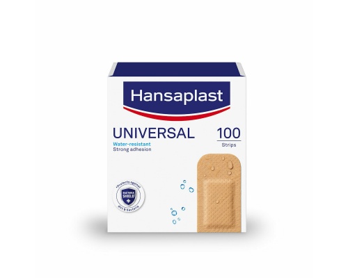 Hansaplast Universal Water Resistant Wide Strips,  Αυτοκόλλητα Επιθέματα για την Κάλυψη & Προστασία των Τραυμάτων & Πληγών 100 τεμάχια 