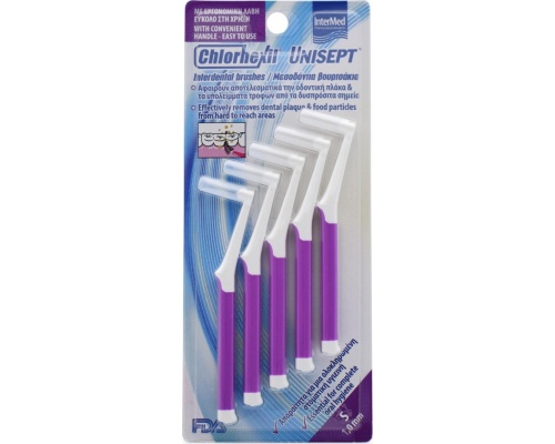 Intermed Chlorhexil Interdental Brushes Μεσοδόντια Βουρτσάκια 1.0mm, 5τμχ  Intermed Chlorhexil Interdental Brushes Μεσοδόντια Βουρτσάκια 1.0mm, 5τμχ