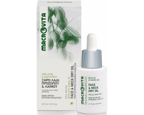 Macrovita Face & Neck Dry Oil Ξηρό Λάδι Προσώπου & Λαιμού, 15ml Macrovita Face & Neck Dry Oil Ξηρό Λάδι Προσώπου & Λαιμού, 15ml