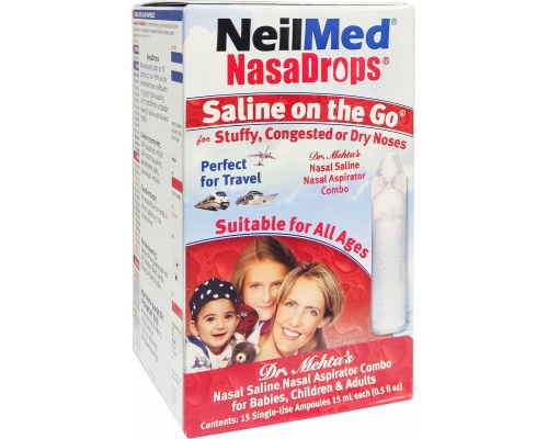 NeilMed NasaDrops Saline On The Go Αμπούλες Ρινικών Πλύσεων, 15x15ml NeilMed NasaDrops Saline On The Go Αμπούλες Ρινικών Πλύσεων, 15x15ml