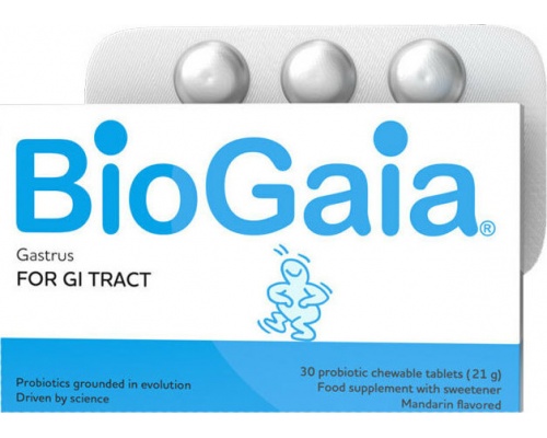 BioGaia Gastrus Προβιοτικά Προβιοτικά με Γεύση Μανταρίνι Μέντα, 30 μασώμενα δισκία BioGaia Gastrus Προβιοτικά Προβιοτικά με Γεύση Μανταρίνι Μέντα, 30 μασώμενα δισκία