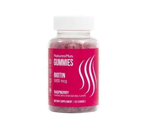 Nature's Plus Gummies Biotin 5000mcg Raspberry Συμπλήρωμα Διατροφής για Υγιή Μαλλιά, Νύχια & Δέρμα, 60 ζελεδάκια Nature's Plus Gummies Biotin 5000mcg Raspberry Συμπλήρωμα Διατροφής για Υγιή Μαλλιά, Νύχια & Δέρμα, 60 ζελεδάκια