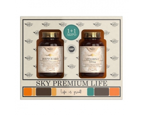 Sky Premium Life Promo Pack Bodyguard & Vitamin C 500mg Συμπλήρωμα Διατροφής για την Ενίσχυση του Ανοσοποιητικού, 2x60 ταμπλέτες  Sky Premium Life Promo Pack Bodyguard & Vitamin C 500mg Συμπλήρωμα Διατροφής για την Ενίσχυση του Ανοσοποιητικού, 2x60 ταμπλέτες