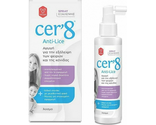 Vican Cer'8 Anti-Lice Spray Αγωγή για την Εξάλειψη των Ψειρών & της Κόνιδας, 125ml Vican Cer'8 Anti-Lice Spray Αγωγή για την Εξάλειψη των Ψειρών & της Κόνιδας, 125ml