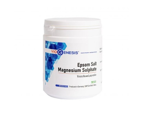 Viogenesis Epsom Salt Magnesium Sulphate Άλατα Epsom και Θειϊκό Μαγνήσιο, 500 gr  Viogenesis Epsom Salt Magnesium Sulphate Άλατα Epsom και Θειϊκό Μαγνήσιο, 500 gr