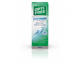 Optifree Pure Moist 300ml, Υγρό φακών επαφής για όλους τους φακούς σιλικόνης, υδρογέλης και μαλακούς φακούς επαφής