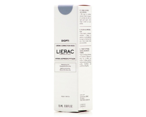 Lierac Diopti Wrinkle Correction Cream Κρέμα Ματιών για Διόρθωση Ρυτίδων, 15ml Lierac Diopti Wrinkle Correction Cream Κρέμα Ματιών για Διόρθωση Ρυτίδων, 15ml
