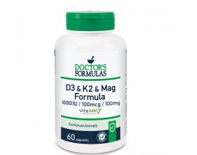 Doctor's Formulas D3 & K2 & Mag Formula Συμπλήρωμα Διατροφής για τη Φυσιολογική Λειτουργία του Νευρικού & Μυικού Συστήματος, 60 κάψουλες Doctor's Formulas D3 & K2 & Mag Formula Συμπλήρωμα Διατροφής για τη Φυσιολογική Λειτουργία του Νευρικού & Μυικού Συστήματος, 60 κάψουλες